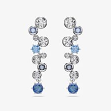 Swarovski Constella Rhodium Plated Blue & White Crystal Drop Earrings 5732775