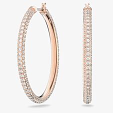 Swarovski Stone Rose Gold Tone Crystal Hoops Earrings 5383938