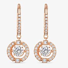 Swarovski Sparkling Dance Rose Gold Tone White Crystal Dropper Earrings 5504753