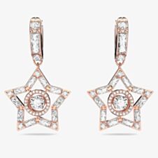 Swarovski Stella Rose Gold Tone Plated Crystal Star Dropper Earrings 5617769
