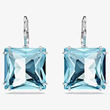Swarovski Ladies Millenia Blue Square Cut Dropper Earrings 5619472