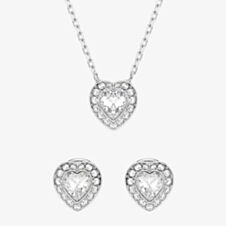 Ariana Grande X Swarovski Capsule Heart Necklace & Stud Earrings Jewellery Set 5720849
