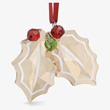 Swarovski Holiday Cheers Gingerbread Holly Leaves Ornament 5656277
