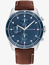 Tommy Hilfiger Mens Parker Chronograph Leather Strap Watch 1791837