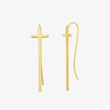 ALEX AND ANI Gold Plated Cross Drop Earrings PC17ECRS01G