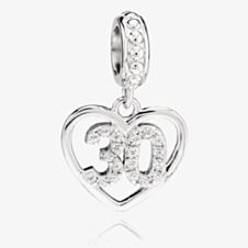 Rosa Lea 30 Pave Heart Dangle Charm AM-2THB012904