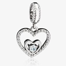 Rosa Lea March Birthstone Heart Dangle Charm AM-2THB004207-Light Blue