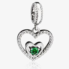 Rosa Lea May Birthstone Heart Dangle Charm AM-2THB004204-Green