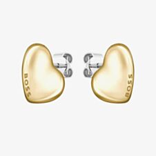 BOSS Honey Gold Plated Heart Stud Earrings 1580564