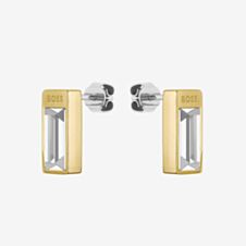 BOSS Clia Gold Tone Baguette Cut Crystal Earrings 1580413