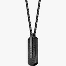 BOSS Orlado Black-Tone Tag Necklace 1580356