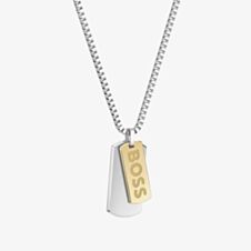 BOSS Devon Two Colour Double Tag Necklace 1580576