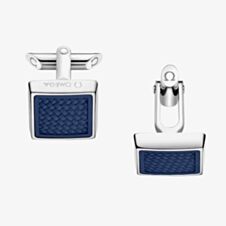 OMEGA Sailing Square Rubber Blue Quilted Pattern Cufflinks C92STA0509505