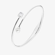 Lauren Ralph Lauren Silver Pearl & Cubic Zirconia Open Twist Bangle 14B00365