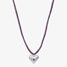 Maanesten Quinn Silver Eye Of Kyanite Purple Silk Necklace 2676C