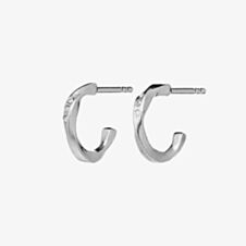 Maanesten Echo Silver Twisted 12mm Half Hoop Earrings 9861C