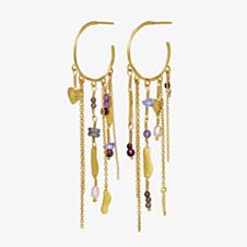 Maanesten Galathea Gold Plated Half Hoop Dropper Earrings 9858A