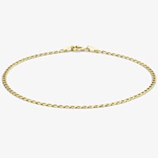 9ct Yellow Gold 18cm Flat Curb Chain Bracelet 1.23.1741