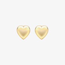 9ct Yellow Gold 7mm Puffed-Heart Stud Earrings 1.55.8679