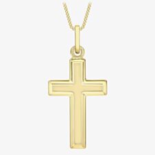 9ct Yellow Gold Bevelled-Edge Cross Pendant 1.64.2611