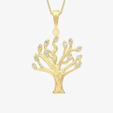 9ct Yellow Gold Cubic Zirconia Tree of Life Necklace 1.68.4472