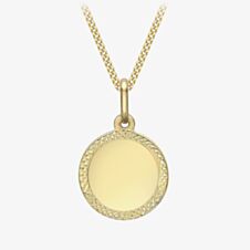 9ct Yellow Gold Textured Edge Disc Pendant 1.68.5471
