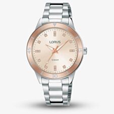Lorus Ladies Sports Light Rose Gold Sunray Dial Bracelet Watch RG241RX9