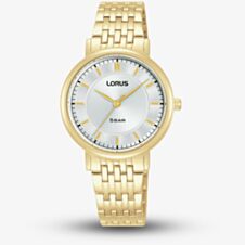 Lorus Ladies Traditional Gold Tone & Silver Sunray Dial Watch RG220XX9