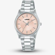 Lorus Ladies Classic Pink Dial Stainless Steel Bracelet Watch RG249XX9