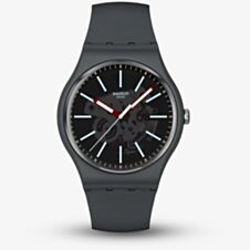 Swatch Essentials Cobblestone Street Dark Grey Rubber Watch SO29A101
