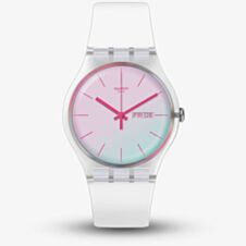 Swatch Unisex Polawhite White Rubber Strap Watch SO29K704-S14