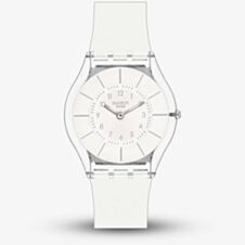 Swatch White Classiness Rubber Strap Watch SS08K102-S14