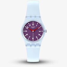 Swatch Powder Plum Transparent Light Blue Watch LL126