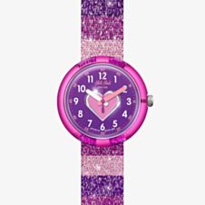 Flik Flak Childrens Stripy Glitter Watch FPNP127