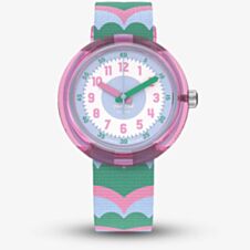 Flik Flak Retro Scales Three Colour Fabric Watch FPNP151