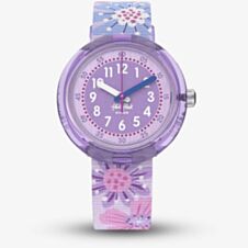Flik Flak Flower Chaos Purple Fabric Watch FPNP149