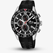 Lotus Mens Black Rubber Strap Black Chronograph Watch L18590/4