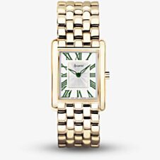 Accurist Rectangle Gold With Green Roman Numerals Watch 71008