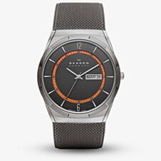 Skagen Titanium Grey Mesh Black And Orange Watch SKW6007