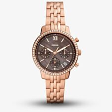 Fossil Ladies Neutra Rose Gold Plated Chronograph Watch ES5218