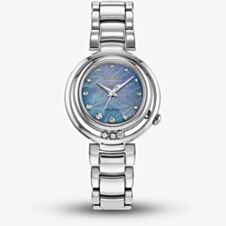 Citizen L Arcly Eco Drive Mother Of Pearl Diamond Floral Blue Watch EM1110-56N