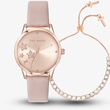 Ted Baker Fitzrovia Pink Sunray Dial & White Crystals Stars Watch BKGFW22189I