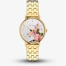 Ted Baker White Printed Dial & Gold Watch BKPPHF3099I