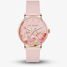 Ted Baker Champagne Printed Dial & Pink Leather Watch BKPPHS2389I