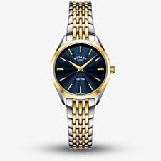 Rotary Ladies Ultra Slim Two-Tone Blue Dial Watch LB08011/05