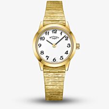 Rotary Ladies Heritage Expander Gold Plated White Dial Watch LB00762/01
