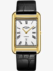Rotary Mens Cambridge Gold Plated Rectangular Watch GS05283/01