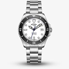 Rotary Mens Seamatic Automatic GMT White Dial Watch RGB05430/29