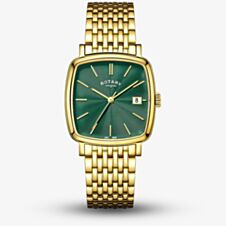 Rotary Mens Heritage Astoria Gold Plated Green Dial Watch RGB05308/24