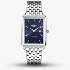Rotary Mens Ultra Slim Blue Dial & Silver Bracelet Watch GB08020/05